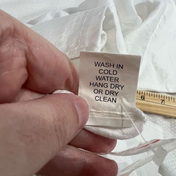 Redwood Court White Boxy Oversized Lagenlook Bamboo Silk Button Up Top Sz S NWT - Picture 9 of 9